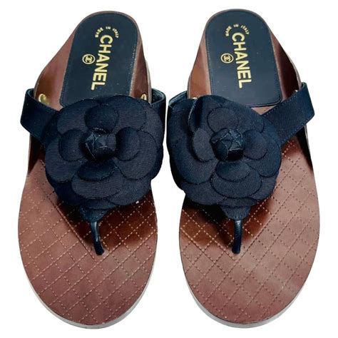 chanel camellia flower flat sandals|chanel thong sandals.